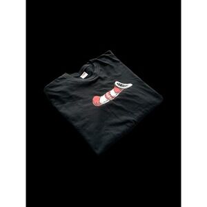 Supreme FW18 Cat in the Hat T-Shirt Black USA Made Sz Large Streetwear *Flaw